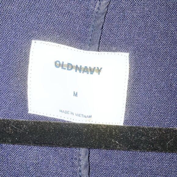 Old Navy Linen Blazer Women Size M Navy Blue Jacket Office Career Neutral - Picture 4 of 7